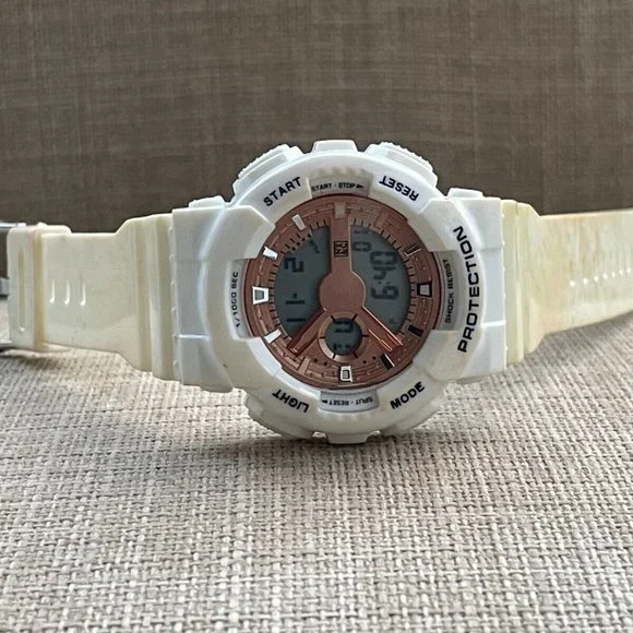 NY&C Digital Wristwatch White Plastic Band Multi Function Unisex Watch Light Up - Picture 5 of 10